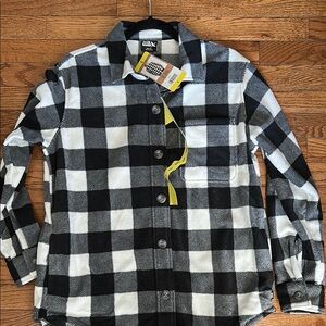 Eddie Bauer Black and White Casual Button Down Shirt
